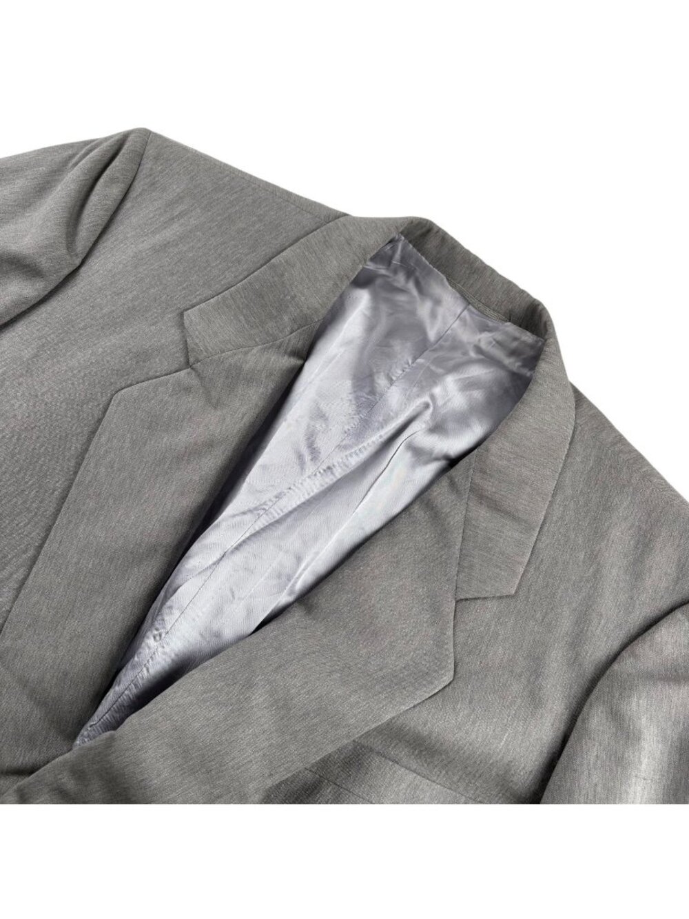 Tom James x Holland & Sherry Wool Blend Double-Breasted Blazer Jacket Gray • 46R